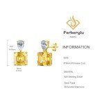 Yellow Sterling Silver Dangle Earrings with Cubic Zirconia