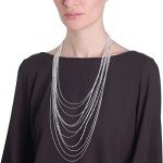Chic Rhinestone Layered Necklace in Silver