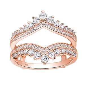 Rose Gold Cubic Zirconia Double Ring Enhancer