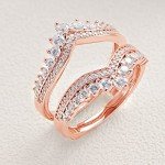 Rose Gold Cubic Zirconia Double Ring Enhancer