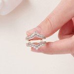 Rose Gold Cubic Zirconia Double Ring Enhancer