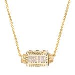 Rise and Shine Spinner Necklace - Gold & CZ