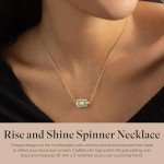Rise and Shine Spinner Necklace - Gold & CZ