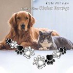 Sterling Silver Pet Paw Climber Earrings for Her