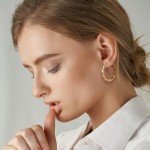 14K Gold Twisted Hoop Earrings for Women