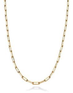 18K Gold Over Sterling Silver Paperclip Chain Necklace