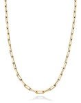 18K Gold Over Sterling Silver Paperclip Chain Necklace