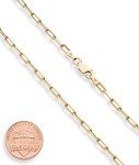 18K Gold Over Sterling Silver Paperclip Chain Necklace
