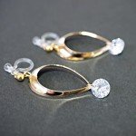 Miyabi Grace Gold Teardrop Cubic Zirconia Clip-On Earrings