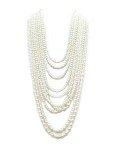 Multi-Strand Simulated Pearl Necklace and Earrings Set