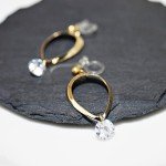 Miyabi Grace Gold Teardrop Cubic Zirconia Clip-On Earrings