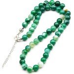 Natural Green Agate Beaded Choker Necklace