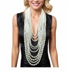 Multi-Strand Simulated Pearl Necklace and Earrings Set