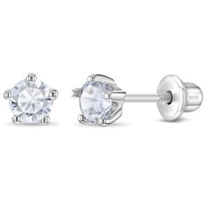 Sterling Silver 4mm Kids Stud Earrings for Girls