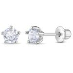 Sterling Silver 4mm Kids Stud Earrings for Girls