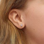 Sterling Silver 4mm Kids Stud Earrings for Girls