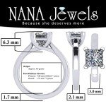 Silver Princess Cut Zirconia Solitaire Engagement Ring