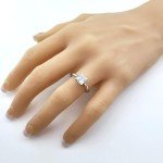 Silver Princess Cut Zirconia Solitaire Engagement Ring