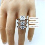 Silver Princess Cut Zirconia Solitaire Engagement Ring