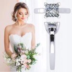 Silver Princess Cut Zirconia Solitaire Engagement Ring