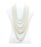 Multi-Strand Simulated Pearl Necklace and Earrings Set