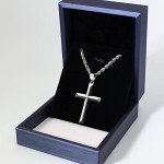 Sterling Silver Cross Necklace with Rope Chain