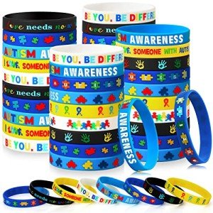200 Pcs Autism Awareness Silicone Bracelets Set