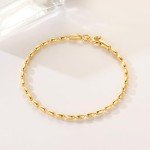 14K Gold Dainty Bead Charm Bracelet for All