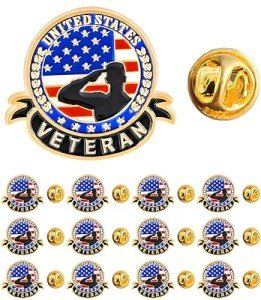 Veterans Day USA Enamel Pins - 50 Pack
