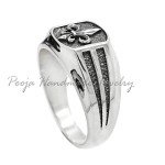 Fleur-De-Lis Sterling Silver Men's Signet Ring