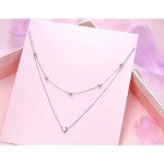 Sterling Silver Layered Heart Necklace for Women