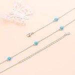 Turquoise Pendant Choker Necklace in Sterling Silver
