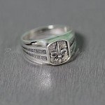 Fleur-De-Lis Sterling Silver Men's Signet Ring