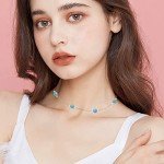 Turquoise Pendant Choker Necklace in Sterling Silver