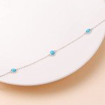 Turquoise Pendant Choker Necklace in Sterling Silver