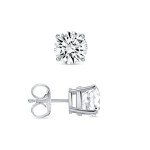 2CT Round Simulated Diamond Stud Earrings for Women