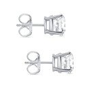 2CT Round Simulated Diamond Stud Earrings for Women