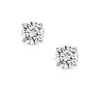 2CT Round Simulated Diamond Stud Earrings for Women