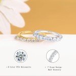 7-Stone Moissanite Eternity Ring in Silver & Gold