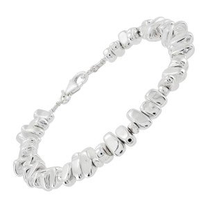 Silpada Hematite Bead Sterling Silver Bracelet 7.5