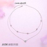 Sterling Silver Layered Heart Necklace for Women