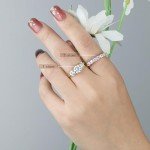 7-Stone Moissanite Eternity Ring in Silver & Gold