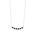 Black Onyx Beaded Bar Necklace in Silver