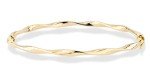 Miabella 18K Gold Over Silver Oval Twist Bangle