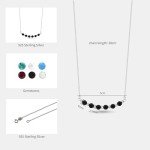 Black Onyx Beaded Bar Necklace in Silver