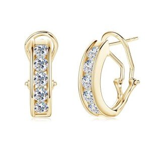 Moissanite Gold-Plated Hoop Earrings for Women