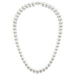 Sterling Silver White Simulated Pearl Choker Necklace