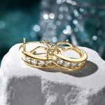 Moissanite Gold-Plated Hoop Earrings for Women