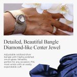 Oxidized Silver Kundan Crystal Cuff Bracelet