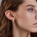 Moissanite Gold-Plated Hoop Earrings for Women
